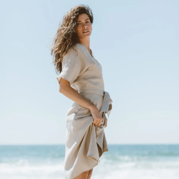 how to clean a beaded dress MANUELA Linen Summer Wrap Dress – Look Want Wear Love